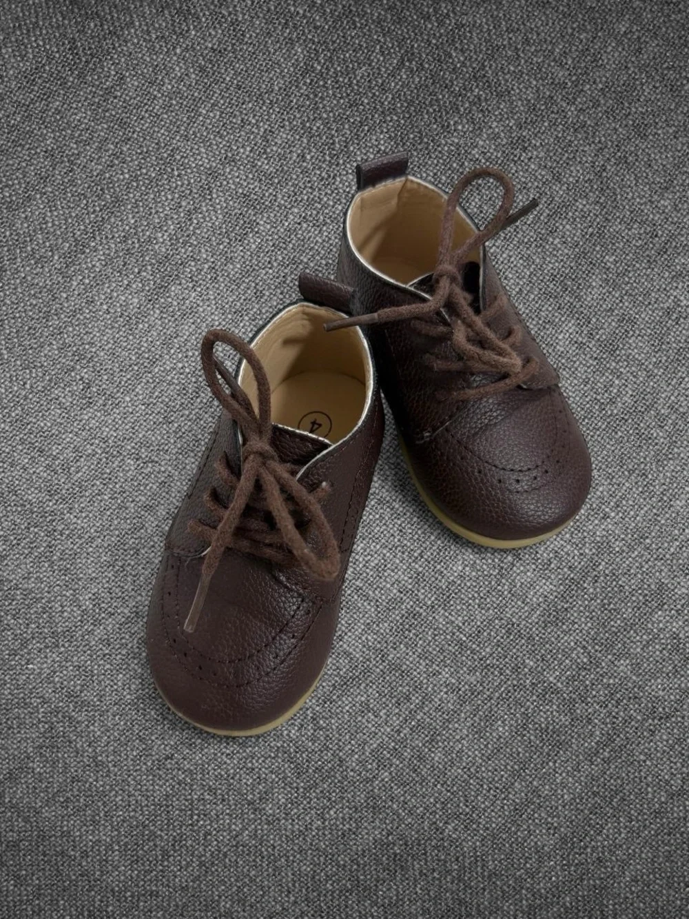 Toddler Brown Lace-Up Dress Boots Size 4 Classic Formal Shoes